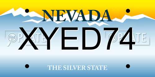 XYED74 Nevada License Plate