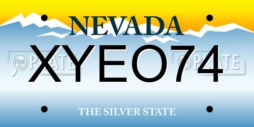 XYEO74 Nevada License Plate