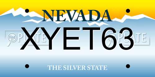XYET63 Nevada License Plate