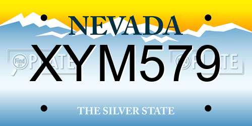 XYM579 Nevada License Plate