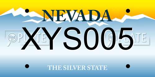 XYS005 Nevada License Plate