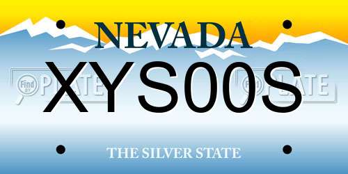 XYS00S Nevada License Plate