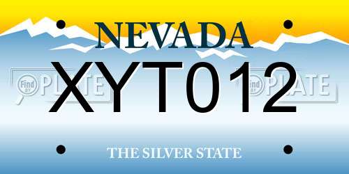 XYT012 Nevada License Plate