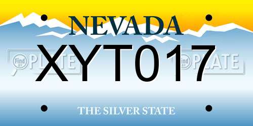 XYT017 Nevada License Plate