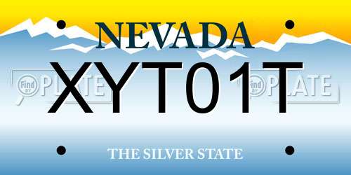 XYT01T Nevada License Plate
