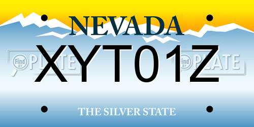 XYT01Z Nevada License Plate