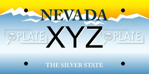 XYZ Nevada License Plate