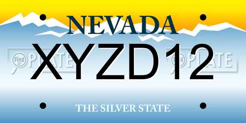 XYZD12 Nevada License Plate