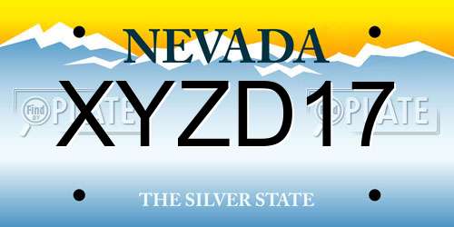 XYZD17 Nevada License Plate
