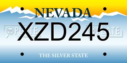 XZD245 Nevada License Plate
