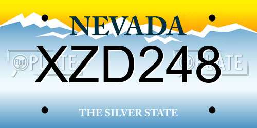 XZD248 Nevada License Plate