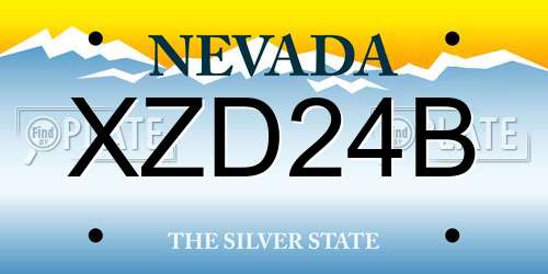 XZD24B Nevada License Plate