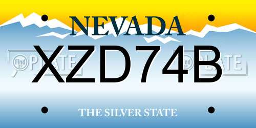 XZD74B Nevada License Plate