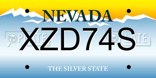 XZD74S Nevada License Plate