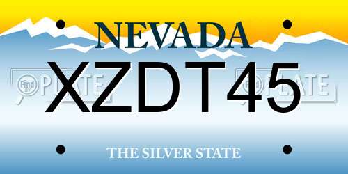 XZDT45 Nevada License Plate