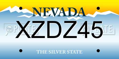 XZDZ45 Nevada License Plate