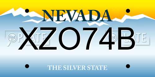XZO74B Nevada License Plate