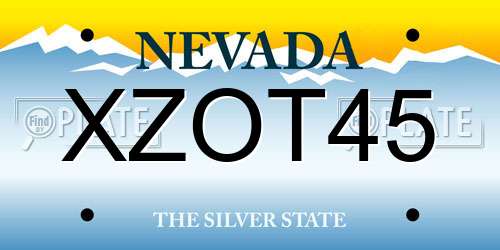 XZOT45 Nevada License Plate
