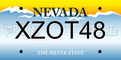 XZOT48 Nevada License Plate
