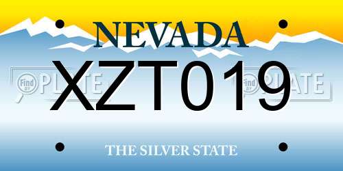 XZT019 Nevada License Plate