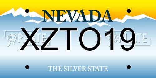 XZTO19 Nevada License Plate
