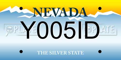 Y005ID Nevada License Plate