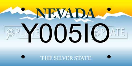 Y005IO Nevada License Plate