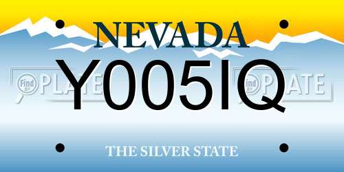 Y005IQ Nevada License Plate