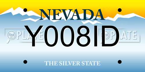 Y008ID Nevada License Plate