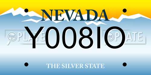 Y008IO Nevada License Plate