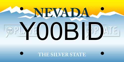 Y00BID Nevada License Plate