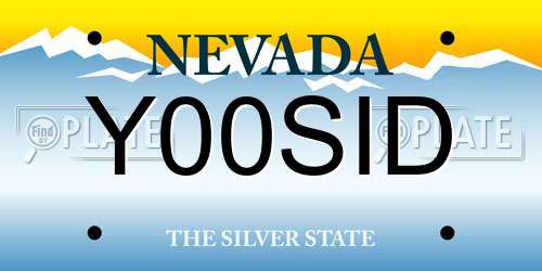 Y00SID Nevada License Plate