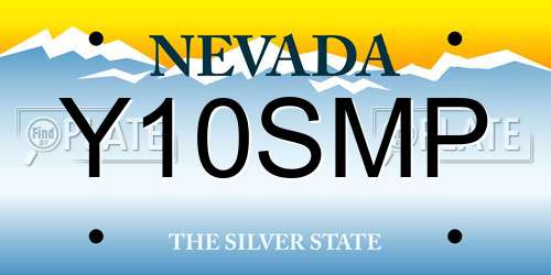 Y10SMP Nevada License Plate