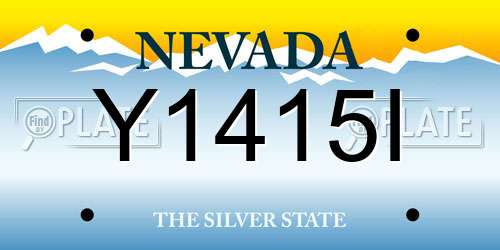Y1415I Nevada License Plate