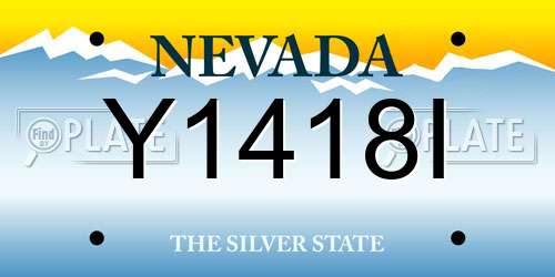 Y1418I Nevada License Plate