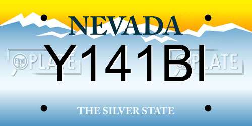 Y141BI Nevada License Plate