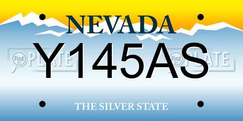 Y145AS Nevada License Plate