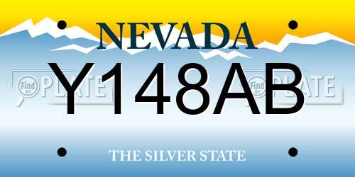 Y148AB Nevada License Plate