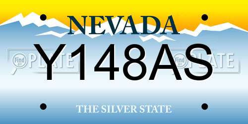 Y148AS Nevada License Plate