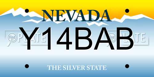 Y14BAB Nevada License Plate