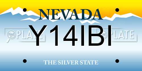 Y14IBI Nevada License Plate