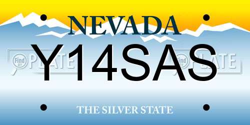 Y14SAS Nevada License Plate