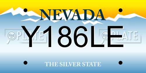 Y186LE Nevada License Plate