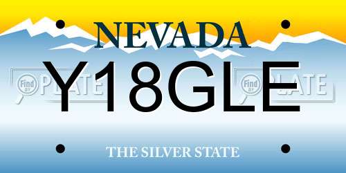 Y18GLE Nevada License Plate