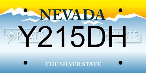 Y215DH Nevada License Plate