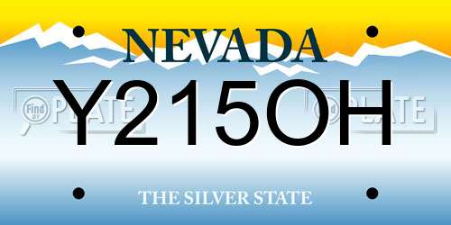 Y215OH Nevada License Plate