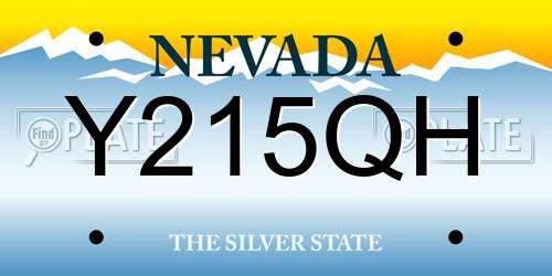 Y215QH Nevada License Plate
