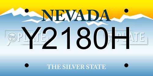 Y2180H Nevada License Plate