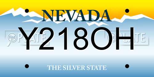 Y218OH Nevada License Plate