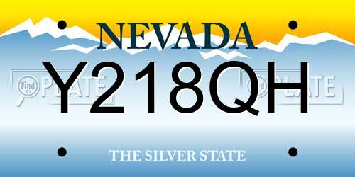 Y218QH Nevada License Plate